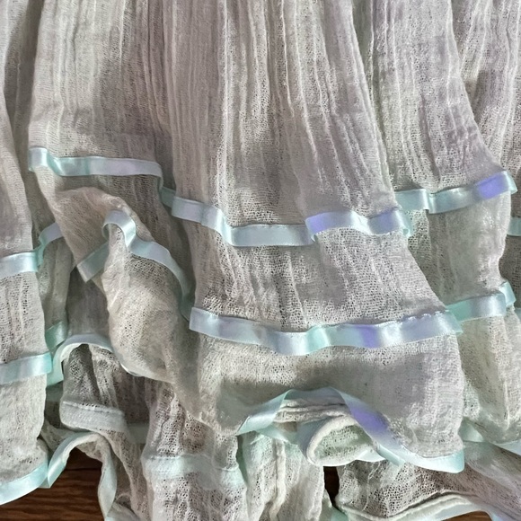 Semi sheer baby blue cold shoulder mini dress - Picture 7 of 11